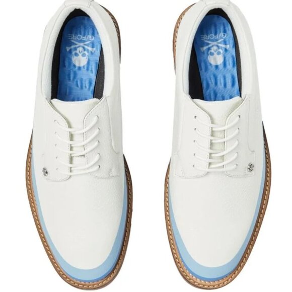 G/FORE Gallivanter Leather Luxe Sole Tuxedo Golf Shoes Snow New in Box $350 - Picture 2 of 6